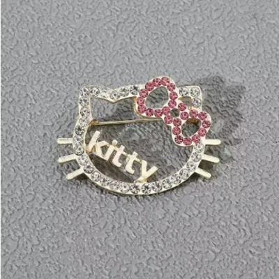 Rhinestone Hello Kitty Brooch Pin